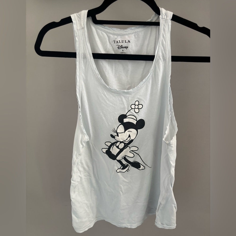 Aritzia Talula Disney Light Blue Minnie Mouse Tank Top